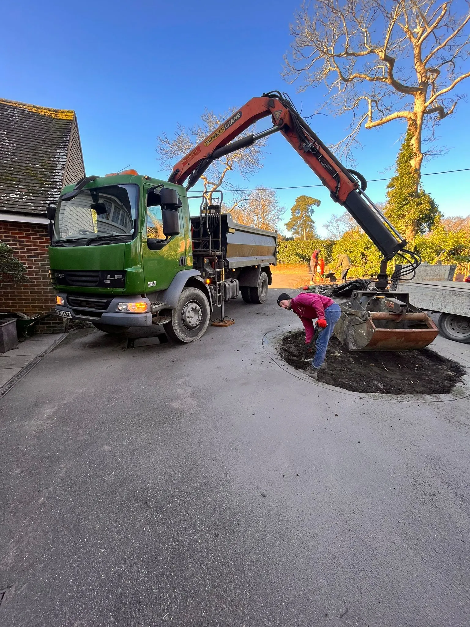 lorry pinned to the ground