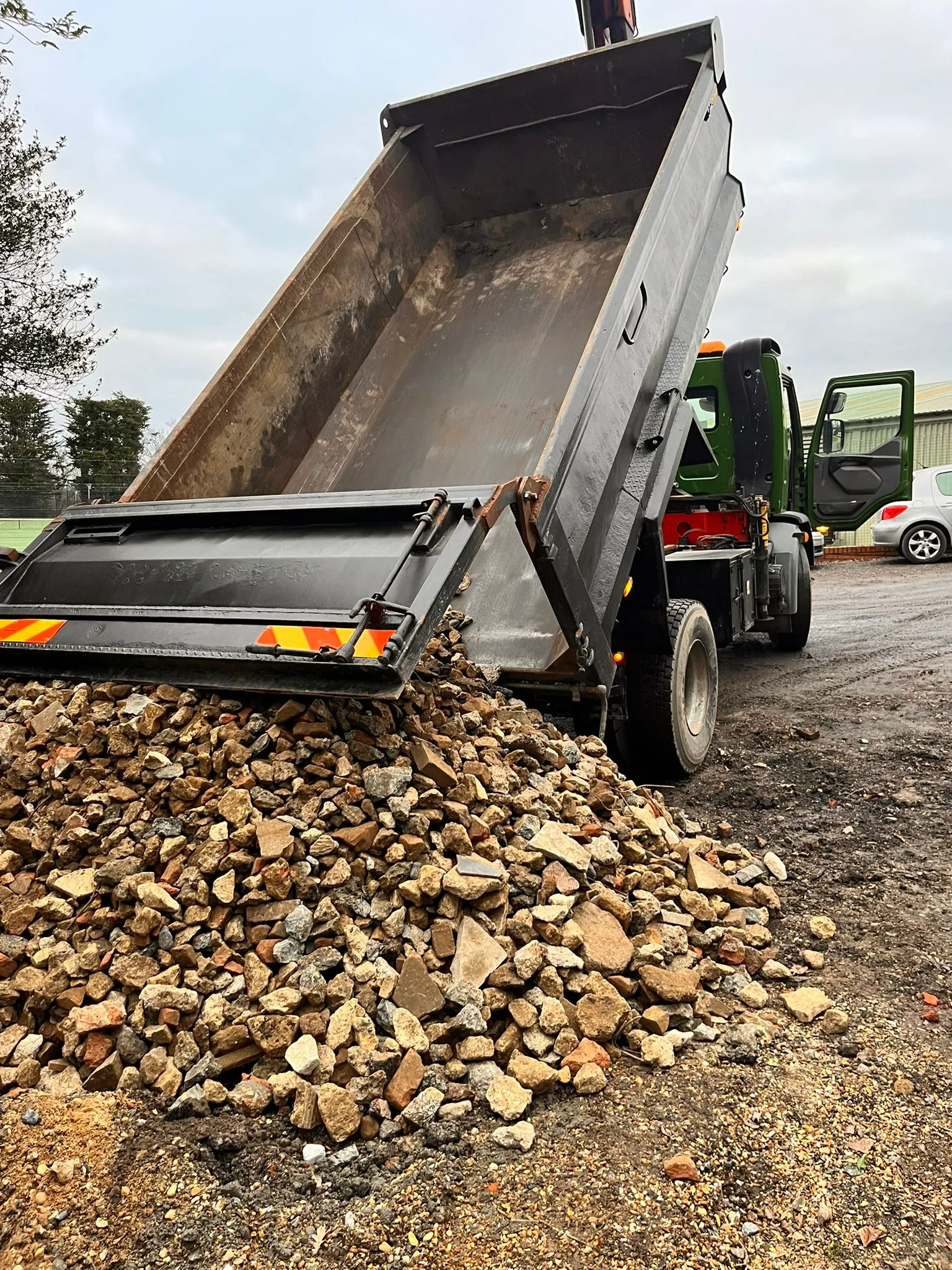 lorry on muddy path