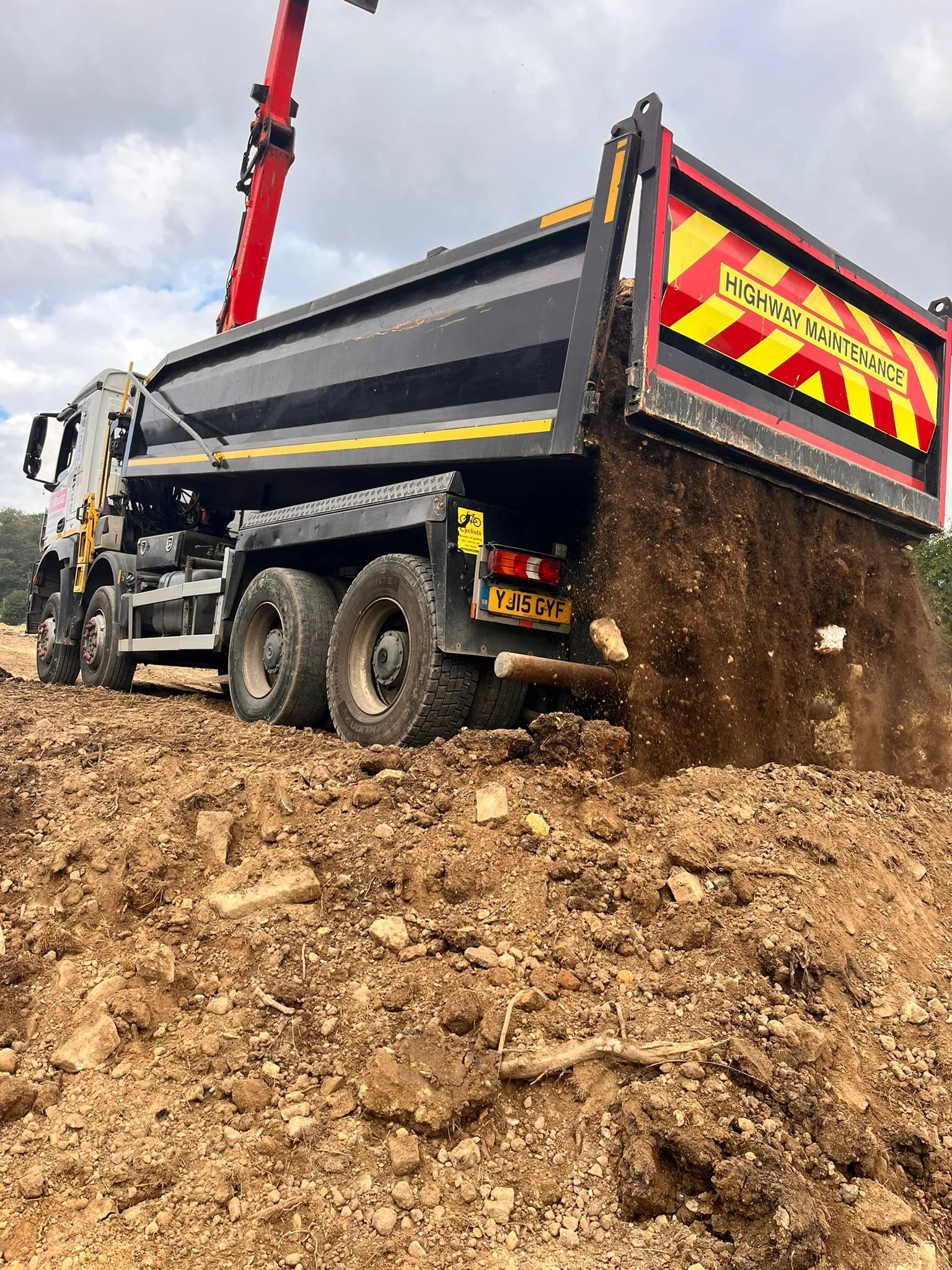 lorry emptying soil